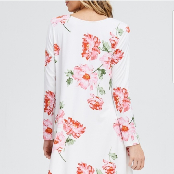 SALE White Floral Soft Cross Front Dress - Picture 4 of 5